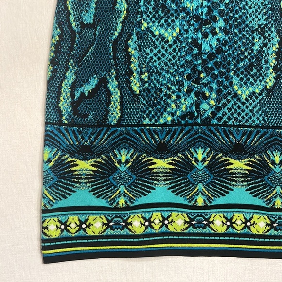 ROBERTO CAVALLI GREEN PYTHON EFFECT SHEATH DRESS - Picture 5 of 8